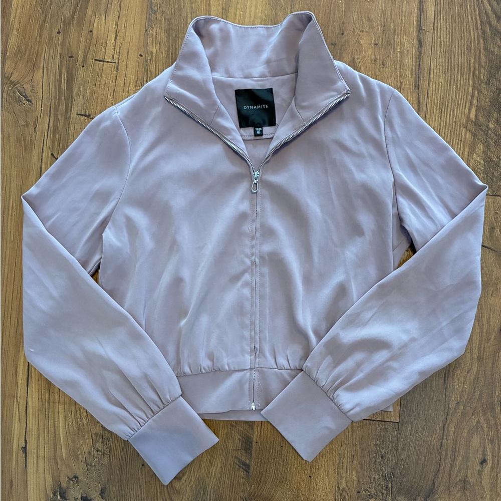 Dynamite Women's Light Purple/Grey Bomber Jacket